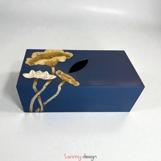 Tissue box hand-painted with lotus 13*26*H9,5cm ( different designs )